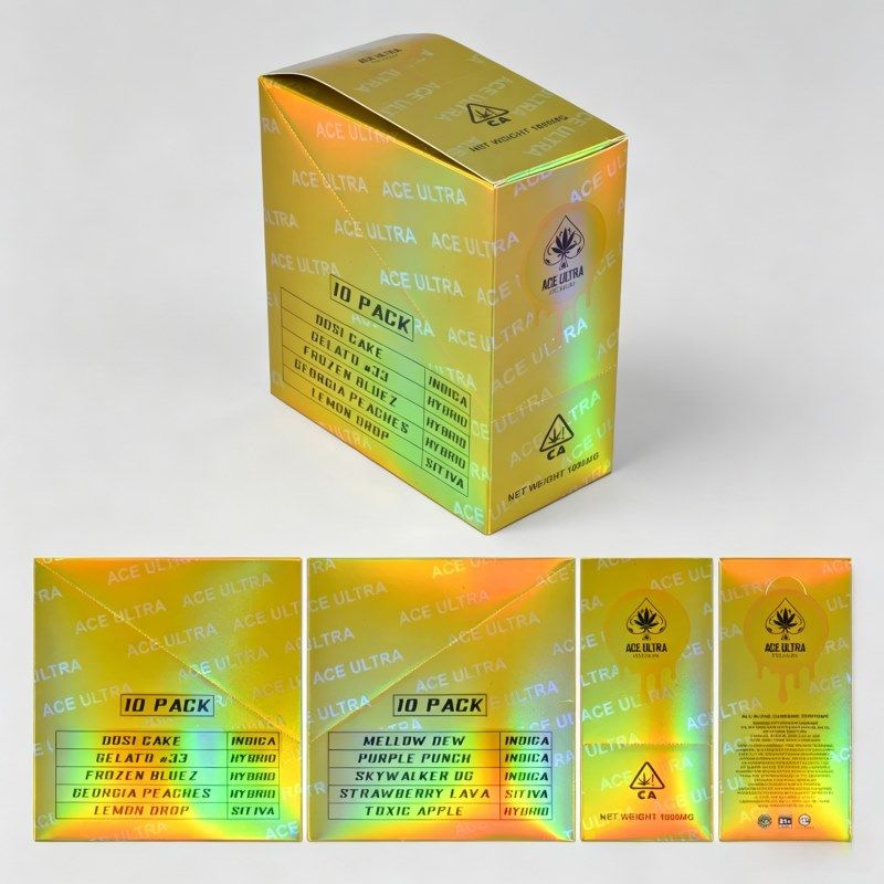 Ace Ultra Premium Gold V6 Empty Disposable Vape 1ml 2ml with 10 Pack Display Box